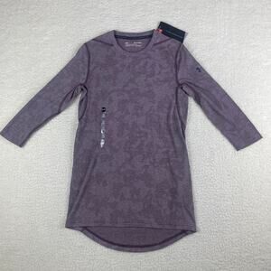 Under Armour Men's X-Small Purple Polyester Threadborne Power Sleeve Fitted Tee